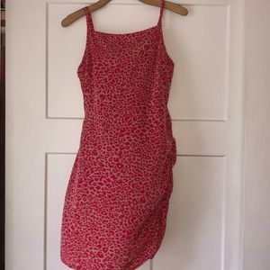 Cheetah print mini dress (built in slip)